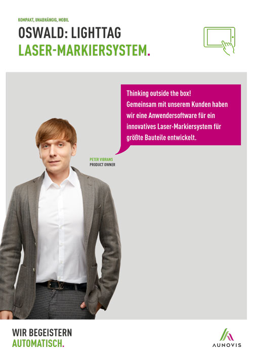 Applikationsbericht: OSWALD LightTag - mobiles Laser-Markiersystem für große Bauteile.