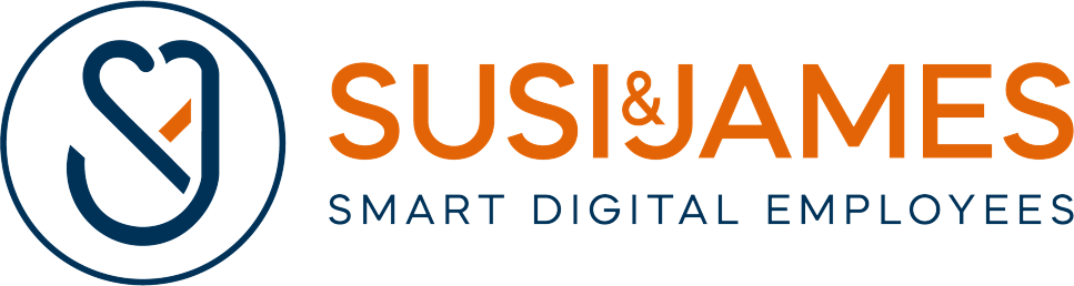 Logo von "SUSI & JAMES" mit dem Slogan "SMART DIGITAL EMPLOYEES"